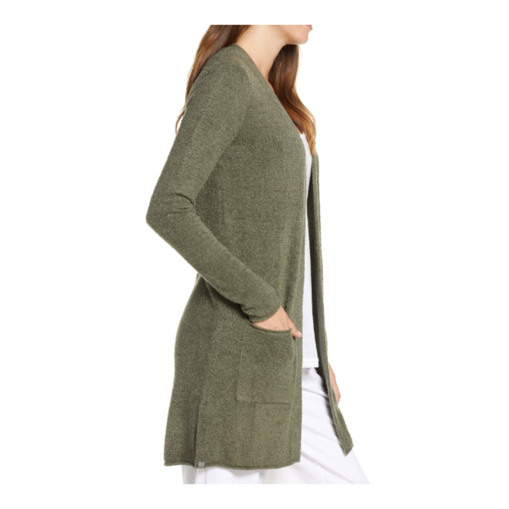 Barefoot Dreams Heather Cocoa-taupe Open Front Long weekend Cardigan sweater XS